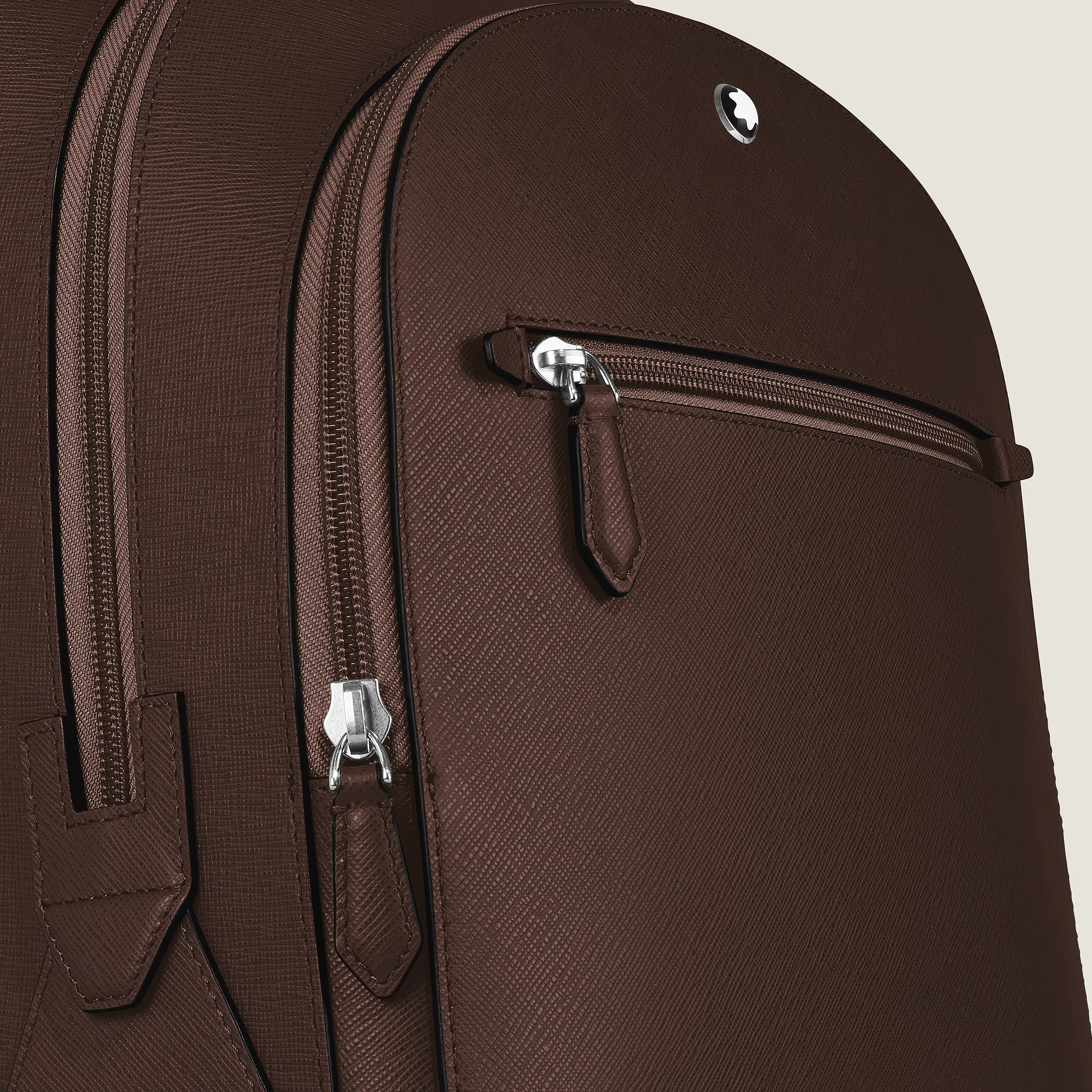 Zaino Modello Medio Montblanc con 3 Compartimenti in Pelle Sartorial Marrone