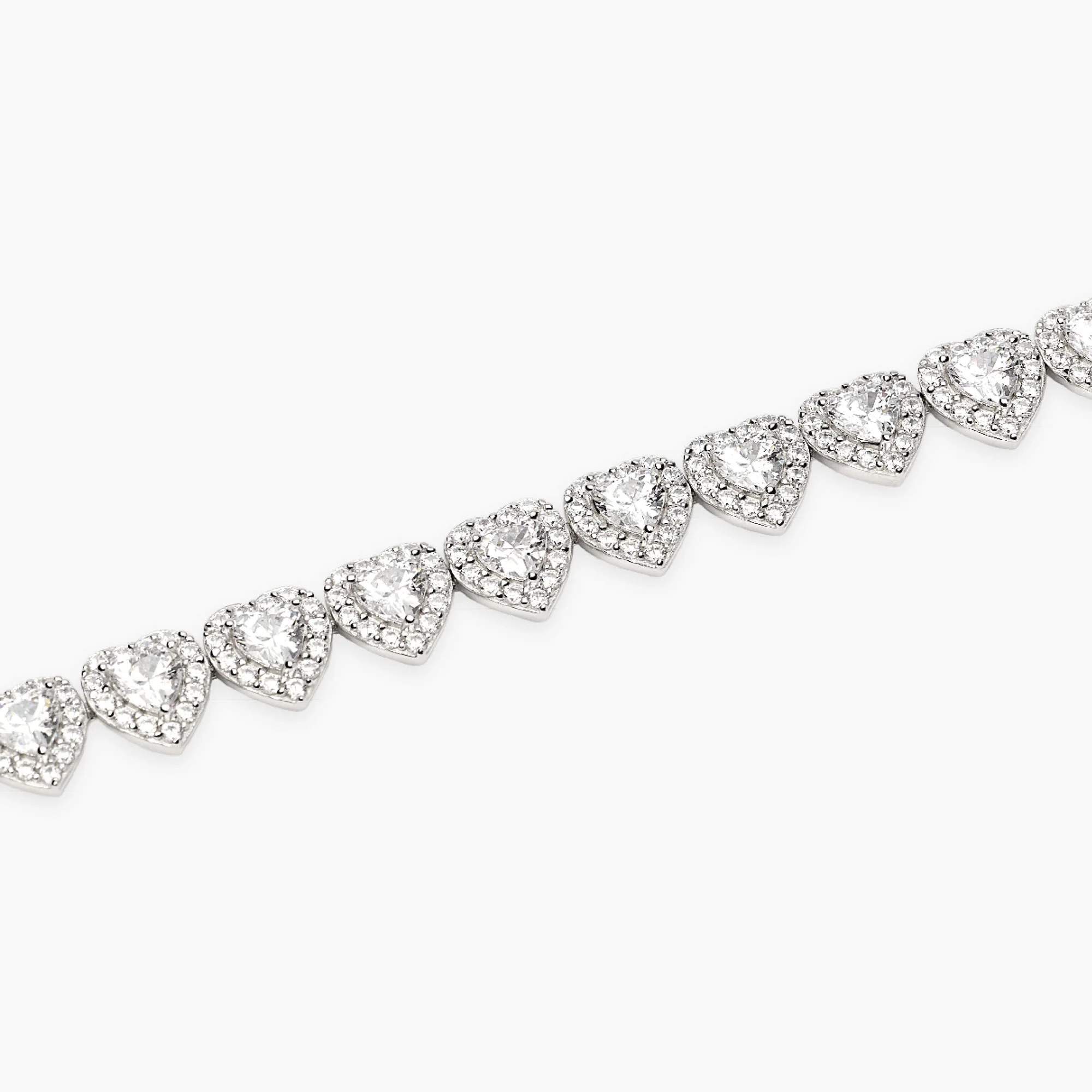 Bracciale Mabina Tennis con Cuori in Zirconi Bianchi