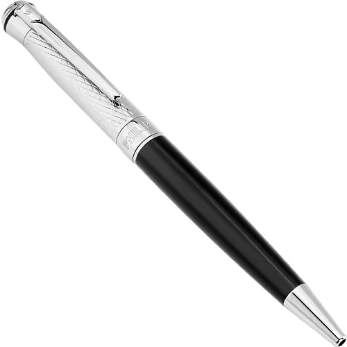 Penna Philip Watch a Sfera Nera Placcatura Rodio