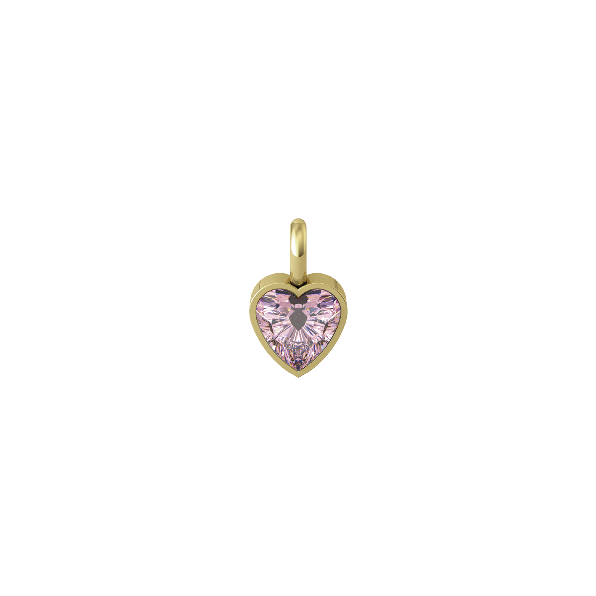 Ciondolo Kidult con Zircone Rosa Taglio Cuore 