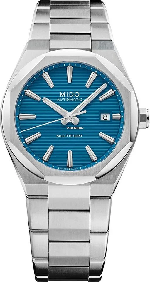 Orologio Uomo Mido Multifort 8 One Crown Automatico con Quadrante Azzurro 40 mm 