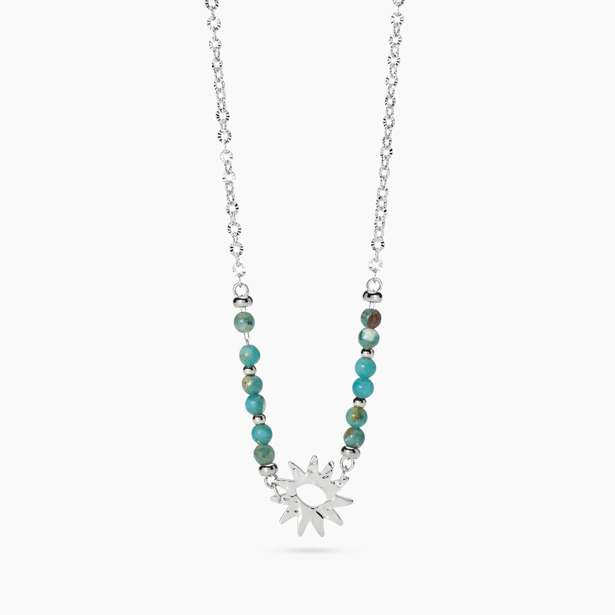 Collana Donna Kidult con Diaspro Azzurro e Sole