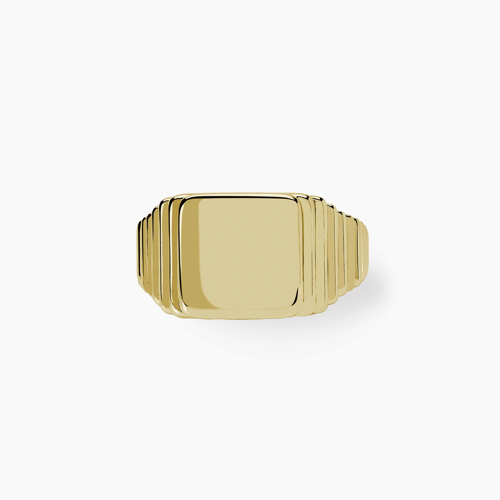 Anello Uomo Mabina Johnny Chevalièr in Argento Placcato Oro 18K 