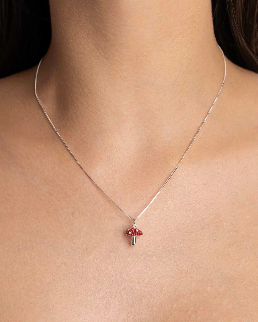Collana Donna Amabile con Fungo Rosso Pendente 