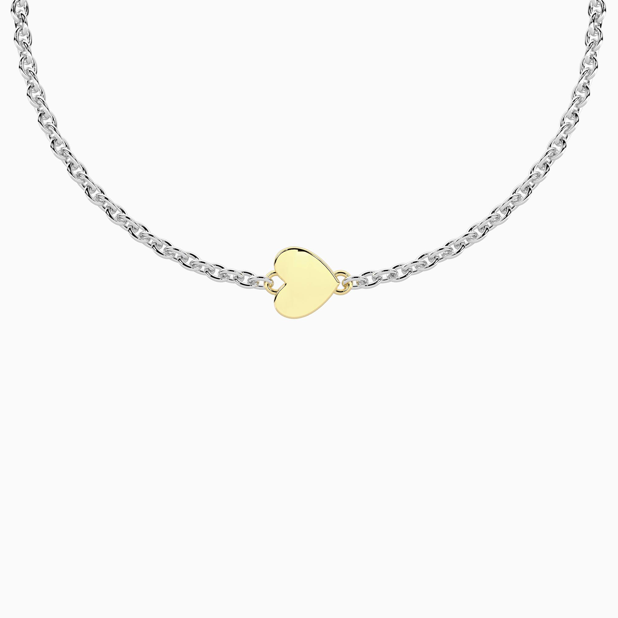 Bracciale Unisex Kidult con Cuore in Oro 9kt e Chiusura Non-Reversibile 