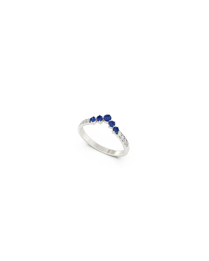 Anello Donna Amabile Chevron Midnight con Pietre Blu 