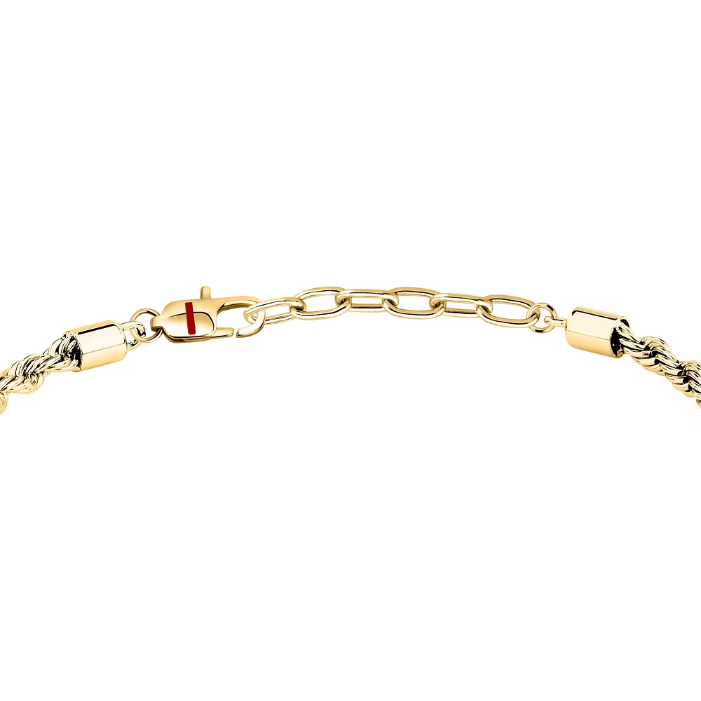 Bracciale Uomo Sector Basic Corda in Acciaio Dorato 