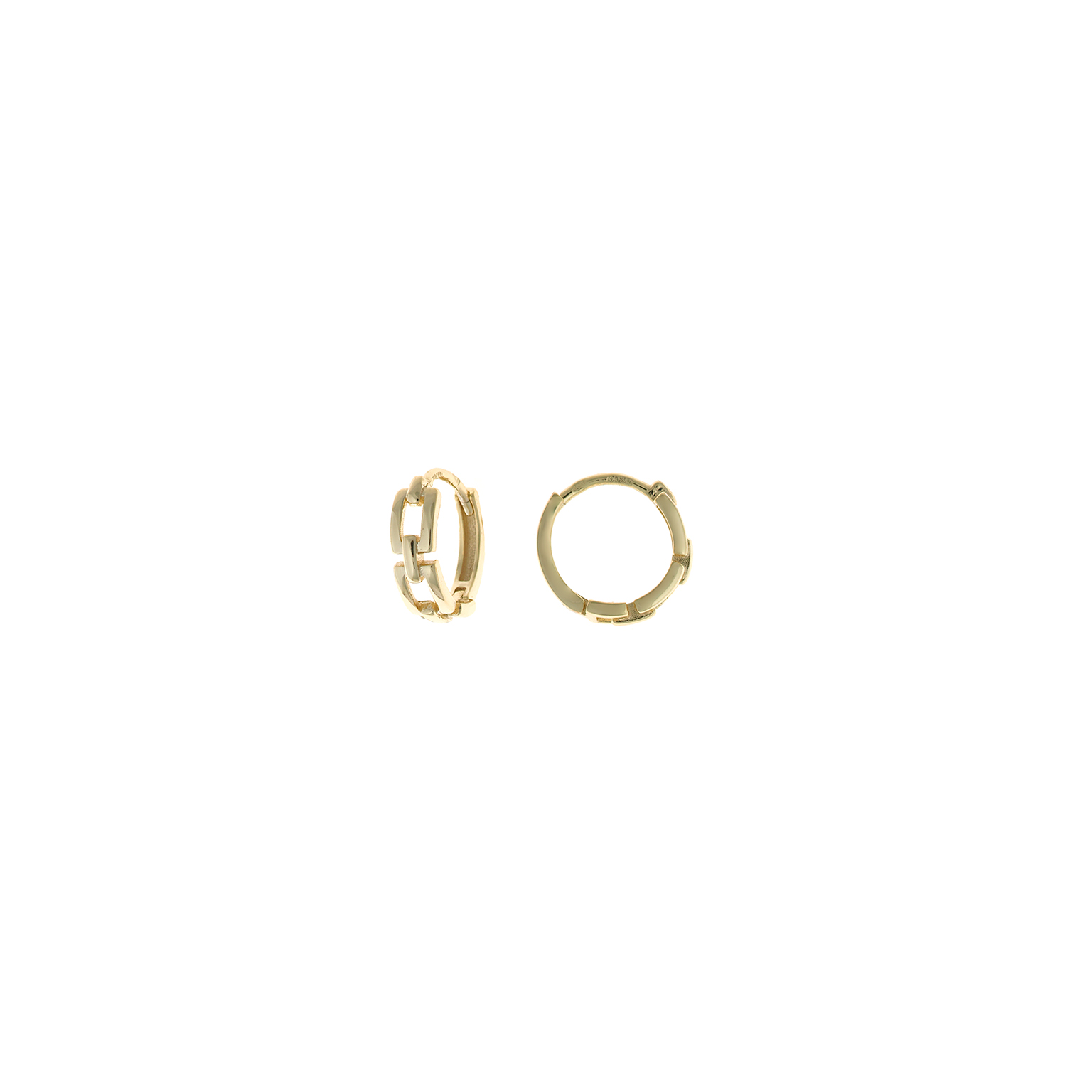 Orecchini Donna Salvatore Plata in Argento Dorato Link Rettangolare 