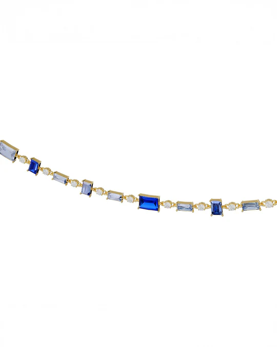 Choker Donna Amabile Euphoria Dorato con Pietre Rettangolari Colorate 