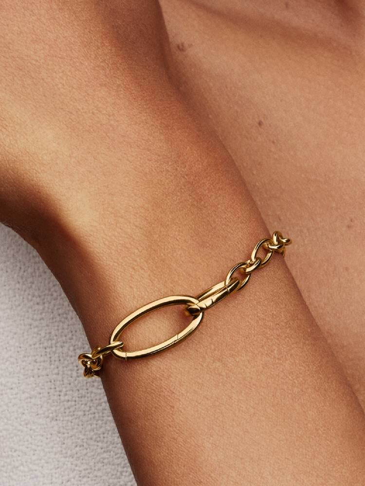 Bracciale Maglia Link Ovale Pandora ME Placcatura Oro 14k Misura 17,50 cm