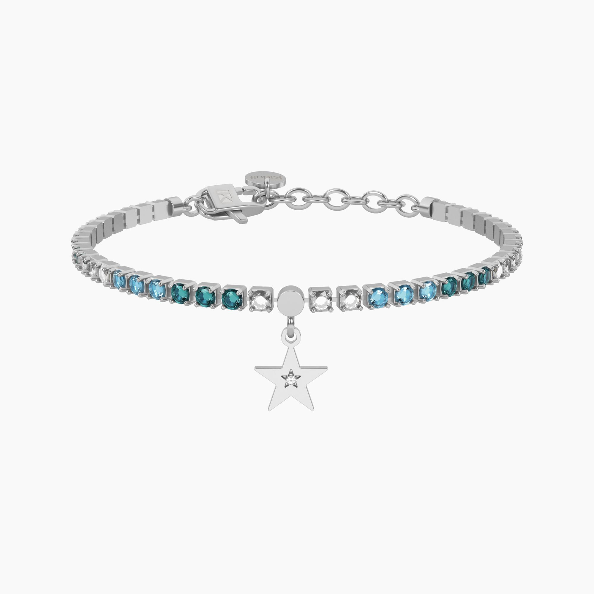 Bracciale Donna Kidult Tennis Azzurro con Stella 