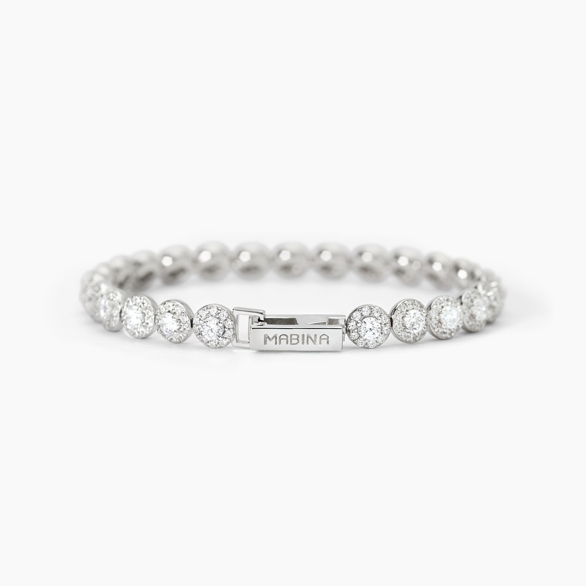Bracciale Mabina Tennis in Argento con Zirconi Bianchi