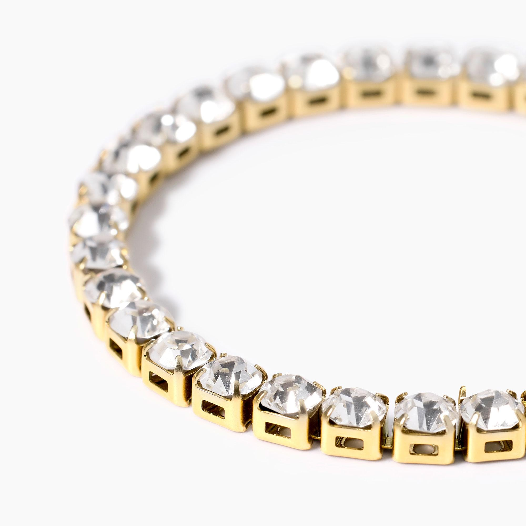 Bracciale Donna Kidult Tennis Dorato con Cristalli Bianchi 