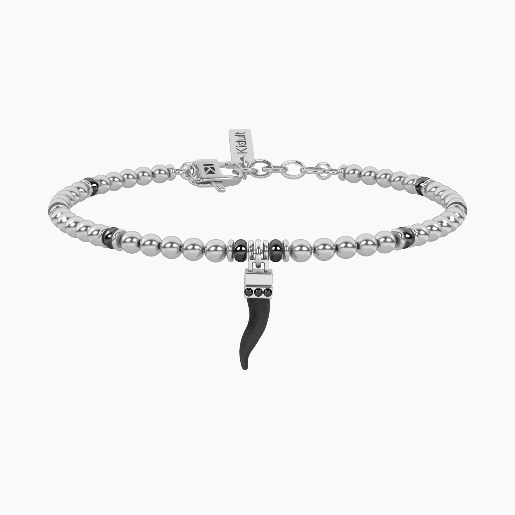 Bracciale Uomo Kidult Symbols Sfere con Cornetto Portafortuna 