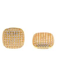 Orecchini Donna Salvatore Plata Astral Quadrati in Argento Placcato Oro con Zirconi 
