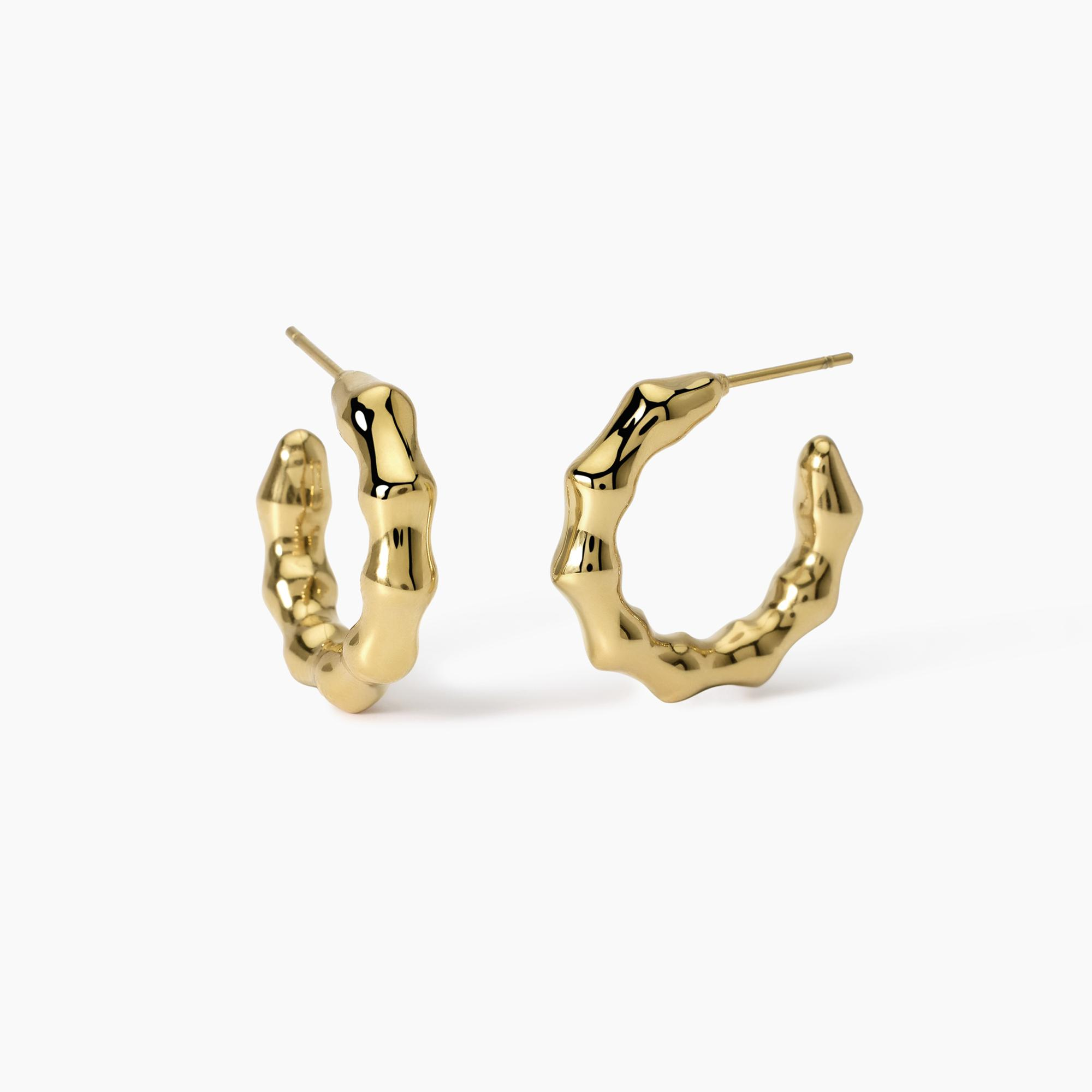 Orecchini Donna Kidult Bambù in Acciaio Dorato