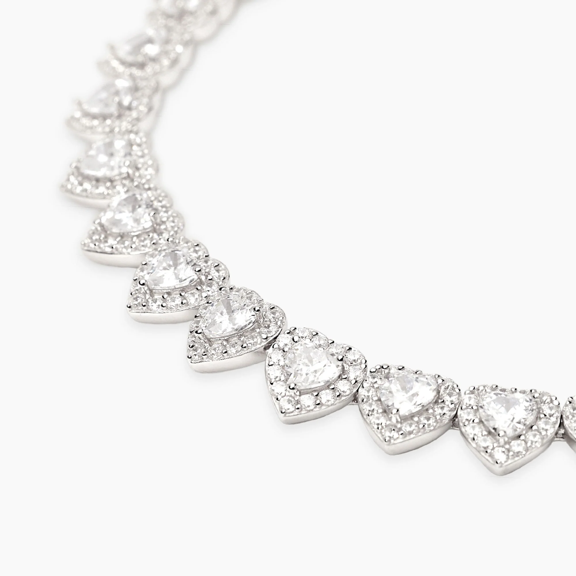Bracciale Mabina Tennis con Cuori in Zirconi Bianchi