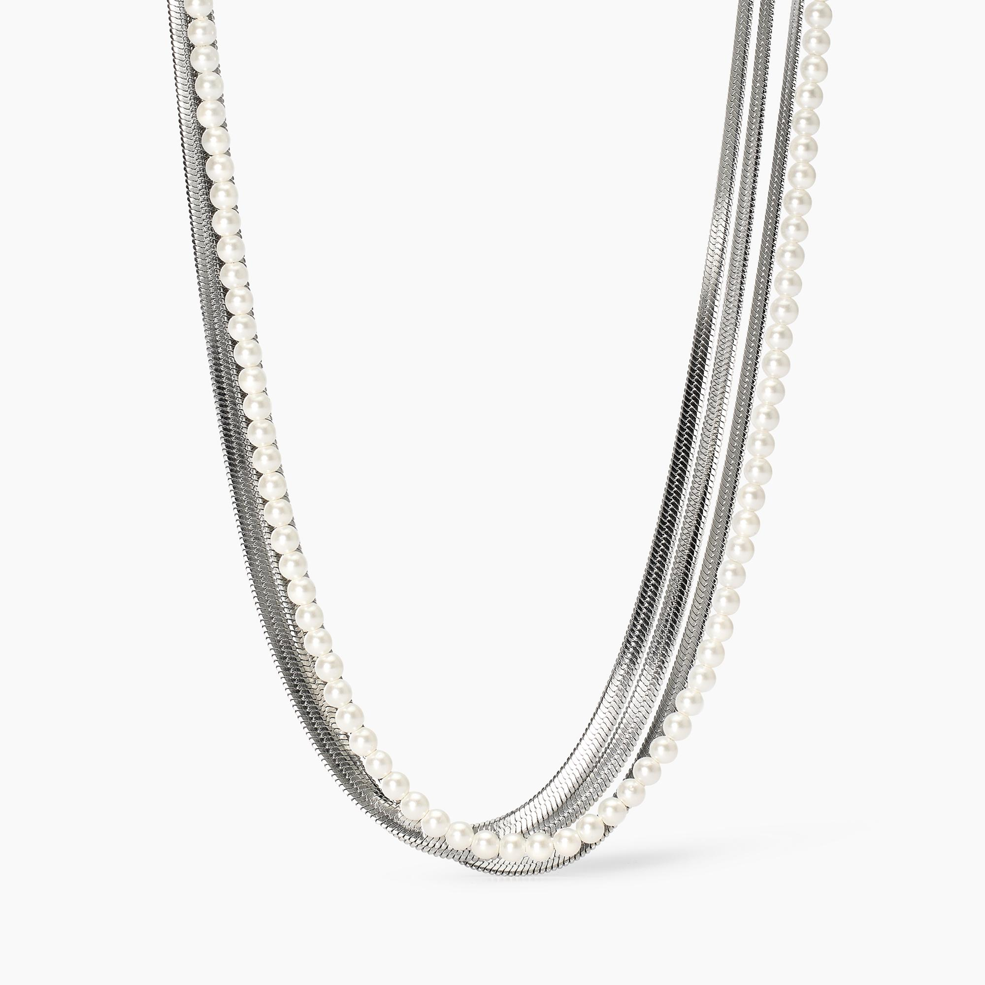 Girocollo Donna Kidult con Catene e Perle Conchiglia