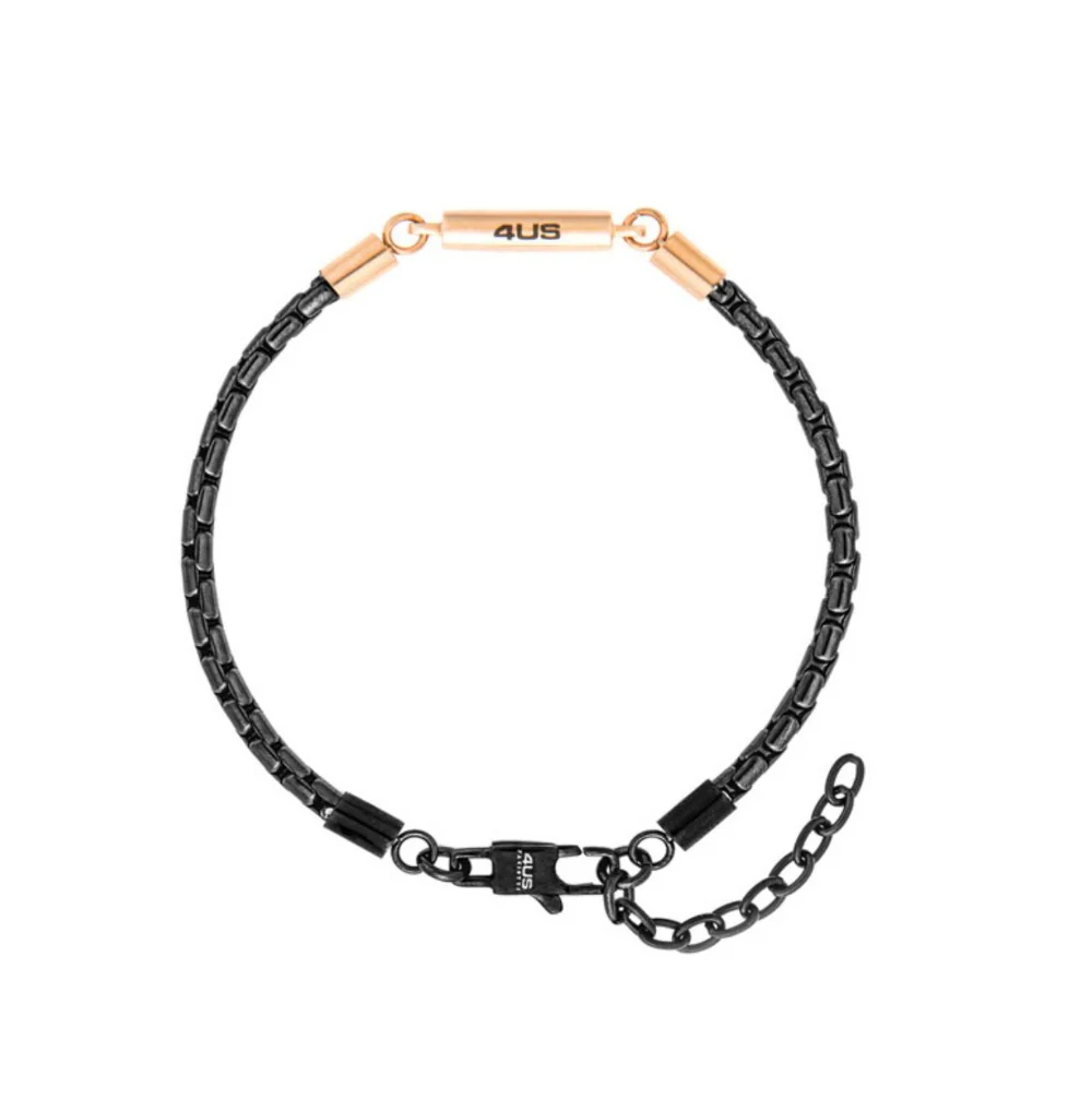 Bracciale Uomo Paciotti in Acciaio pvd Nero e Barilotti in pvd Rosè 