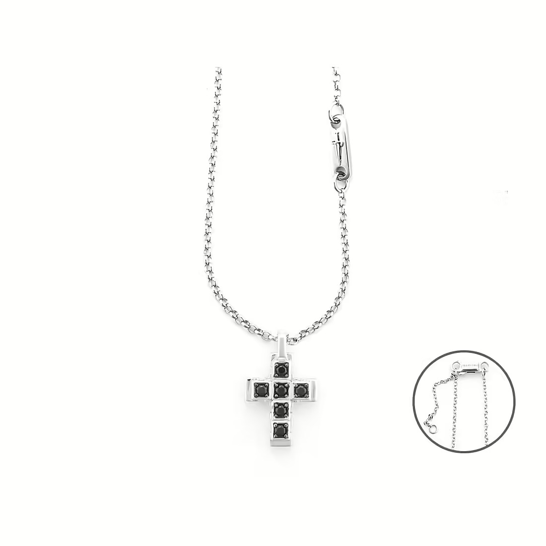 Collana Uomo Paciotti Blaze con Croce e Spinelli Neri  