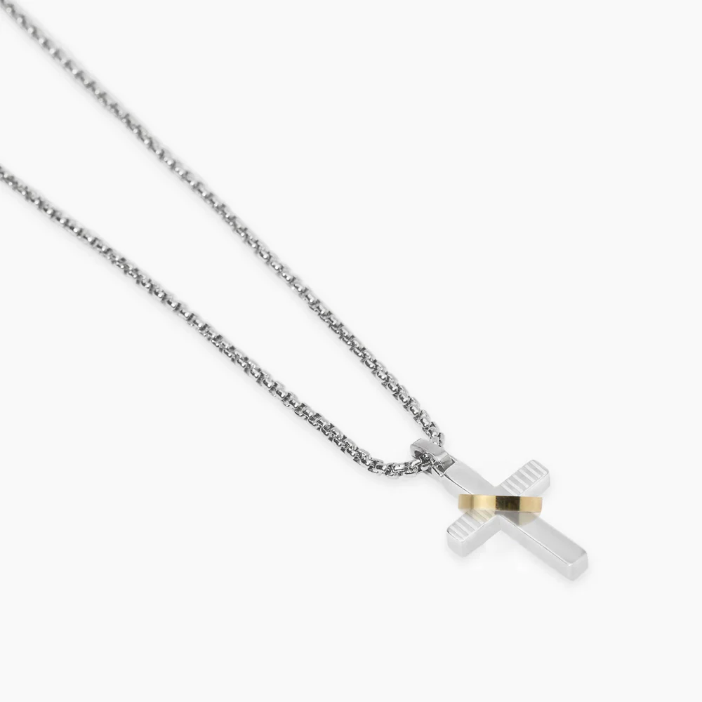 Collana Uomo Kidult in Accaio con Croce
