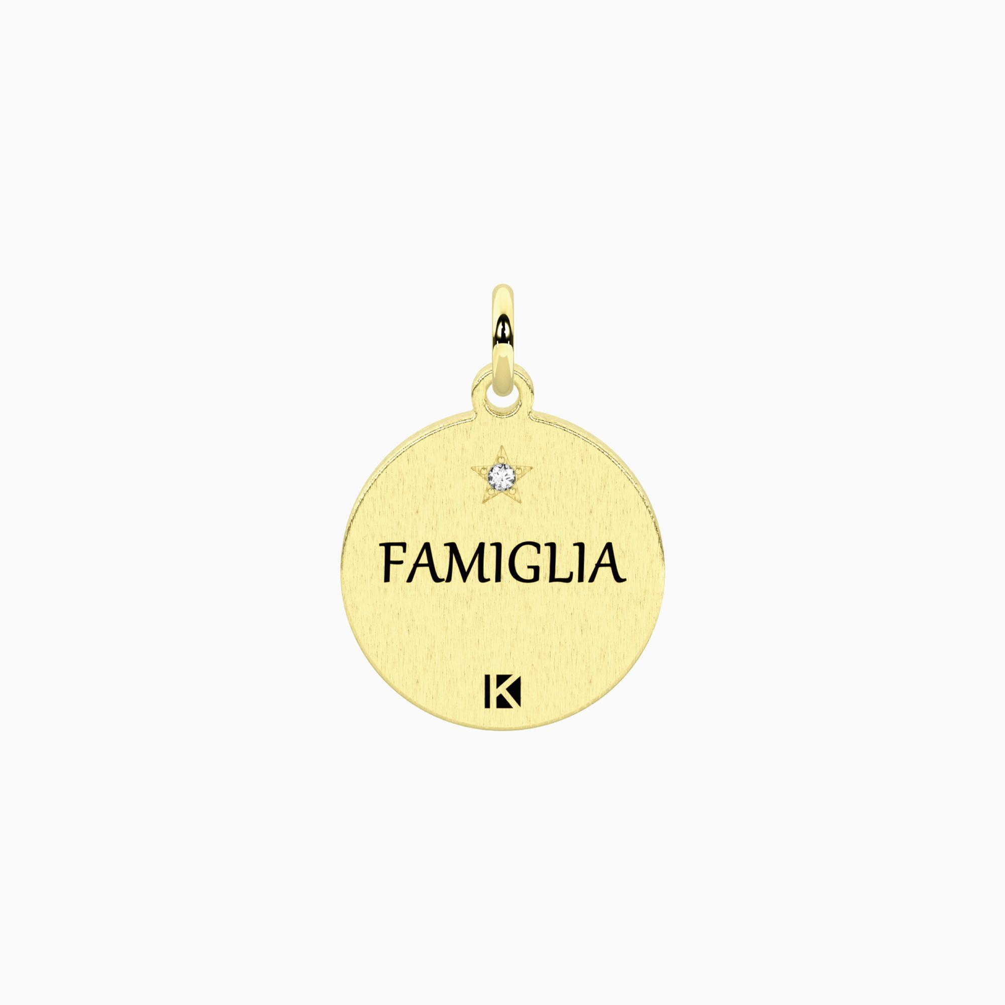 Ciondolo Donna Kidult Dorato con Frase sullla Famiglia 