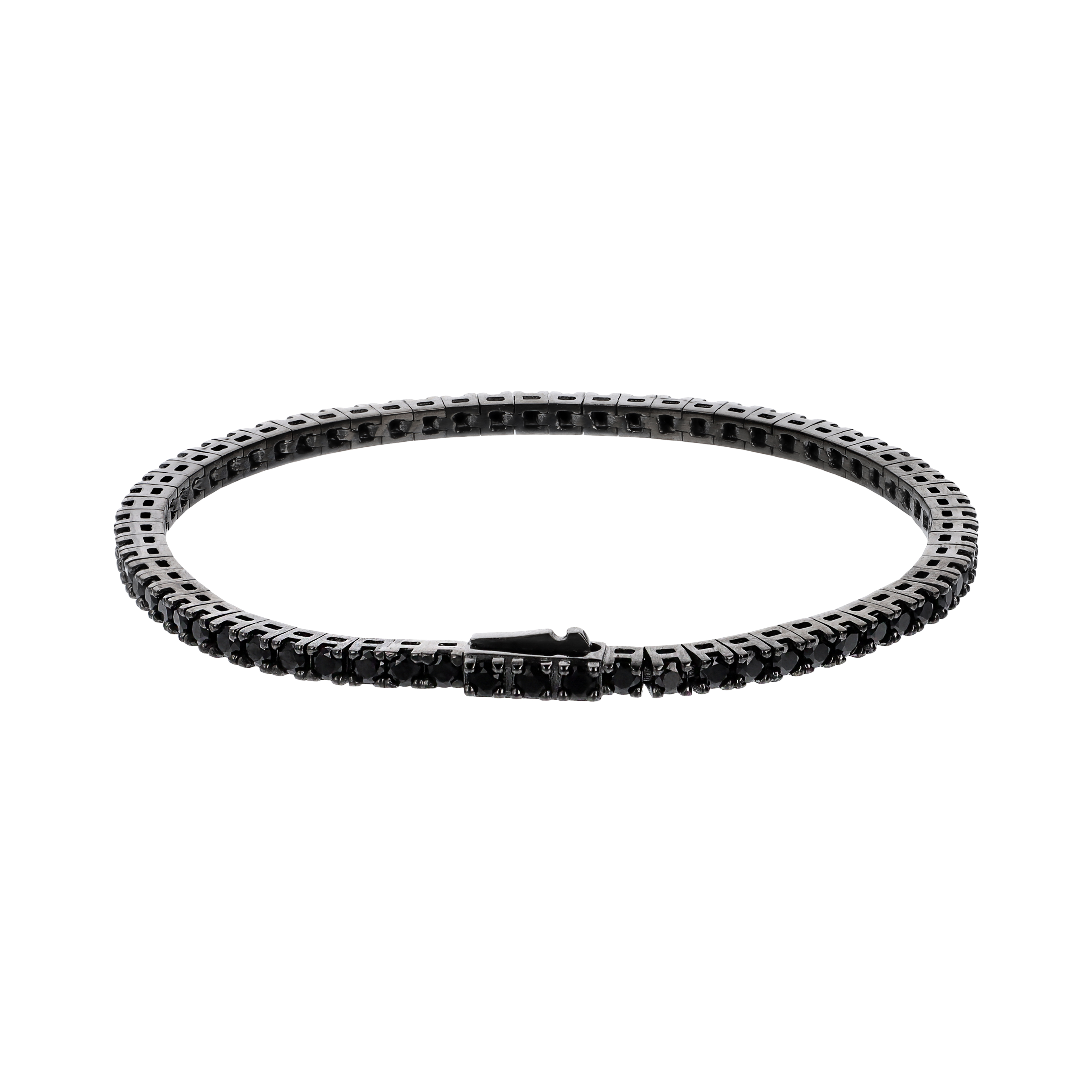 Bracciale Albert M. Tennis con Cubic Zirconia Rotondo Nero
