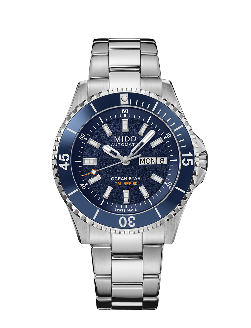 Orologio Uomo Mido Ocean Star 200 Automatico con Quadrante Bianco 41 mm Ghiera Blu