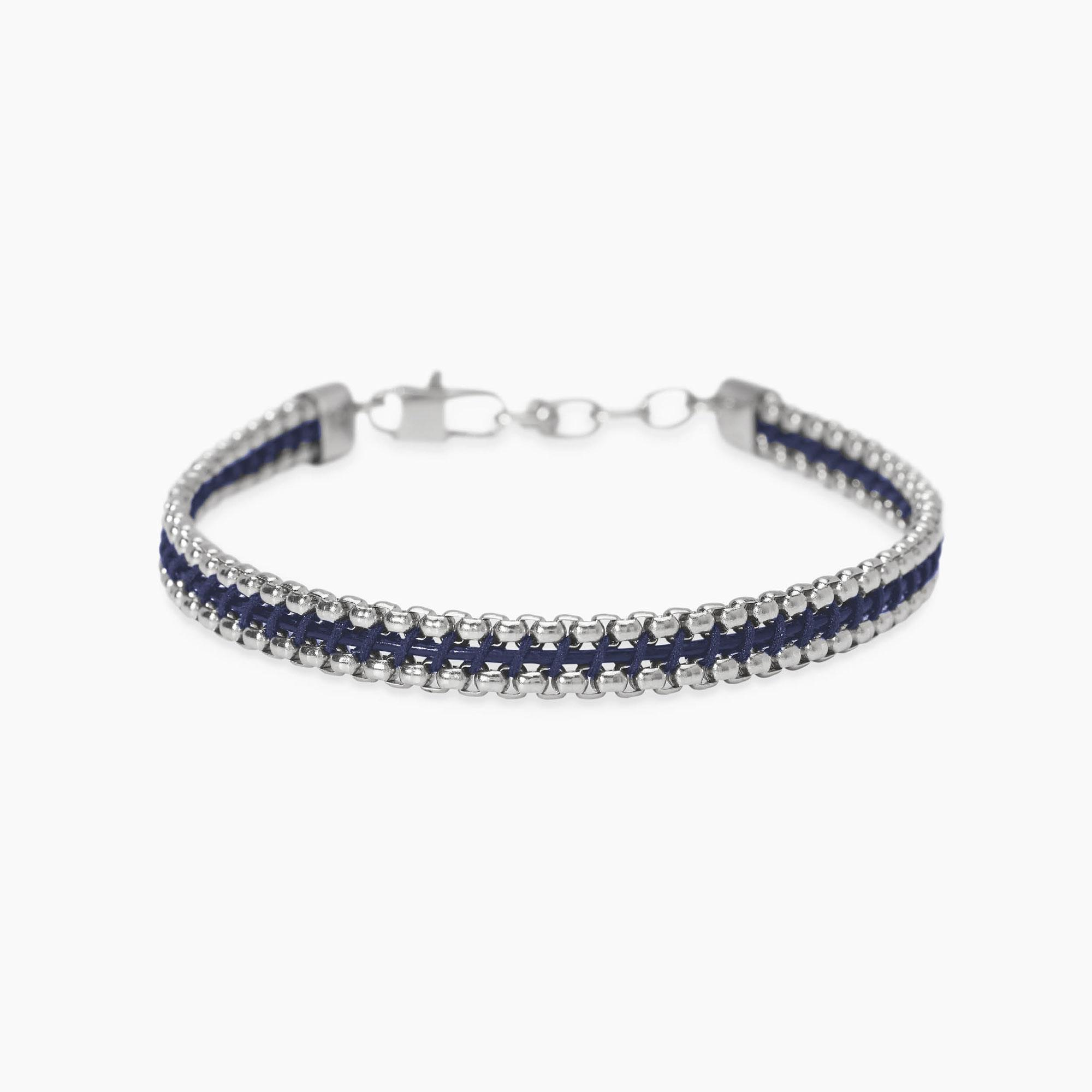 Bracciale Uomo Kidult con Catene Veneziane in Acciaio e Pelle