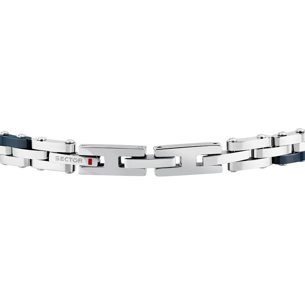 Bracciale Uomo Sector Ceramic a Catena in acciaio con Dettagli Blu