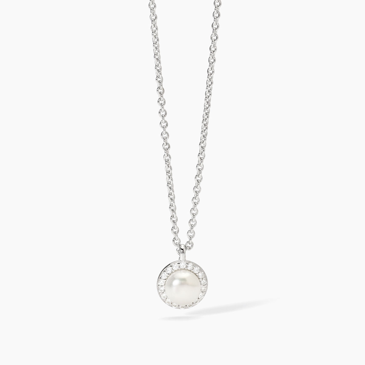 Girocollo Donna Mabina Milanesienne in Argento con Perla Coltivata e Zirconi 
