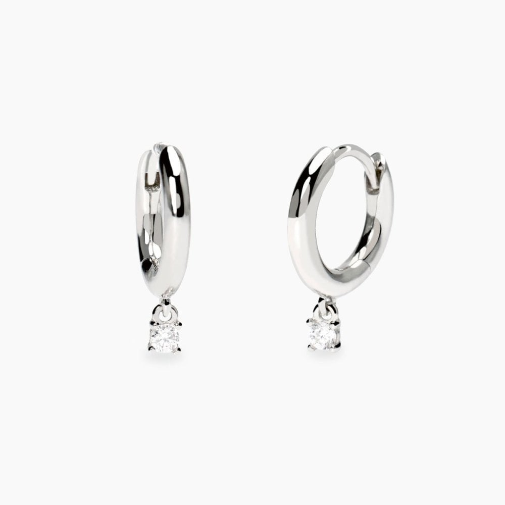 Orecchini Donna Mabina My Diamond Cerchio con Pendente in Argento e Diamanti Lab-Grown