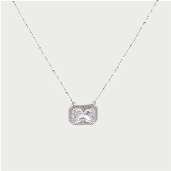 Collana Girocollo  Donna Rue Des Mille Stone Rettangolo in Argento 925