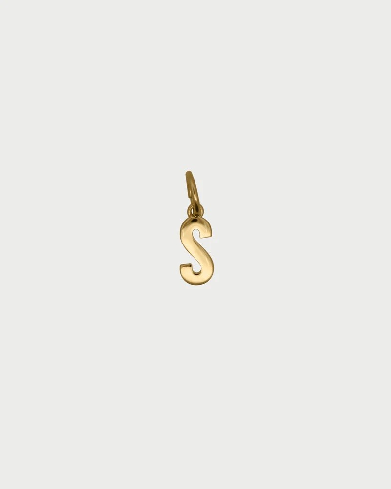 Charm Donna Rue Des Mille Lettera S in Argento Dorato 