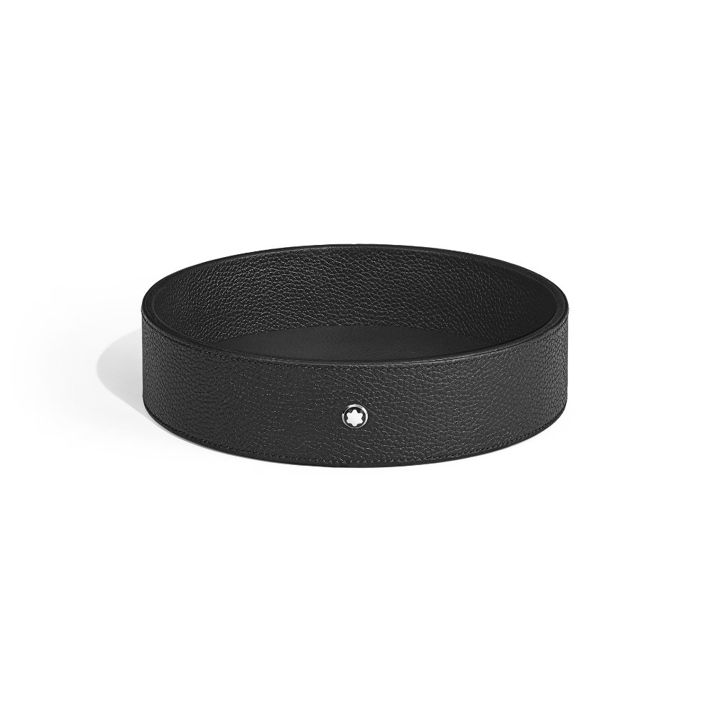 Vaschetta Montblanc Rotonda Grande in Pelle Nera con Grana 