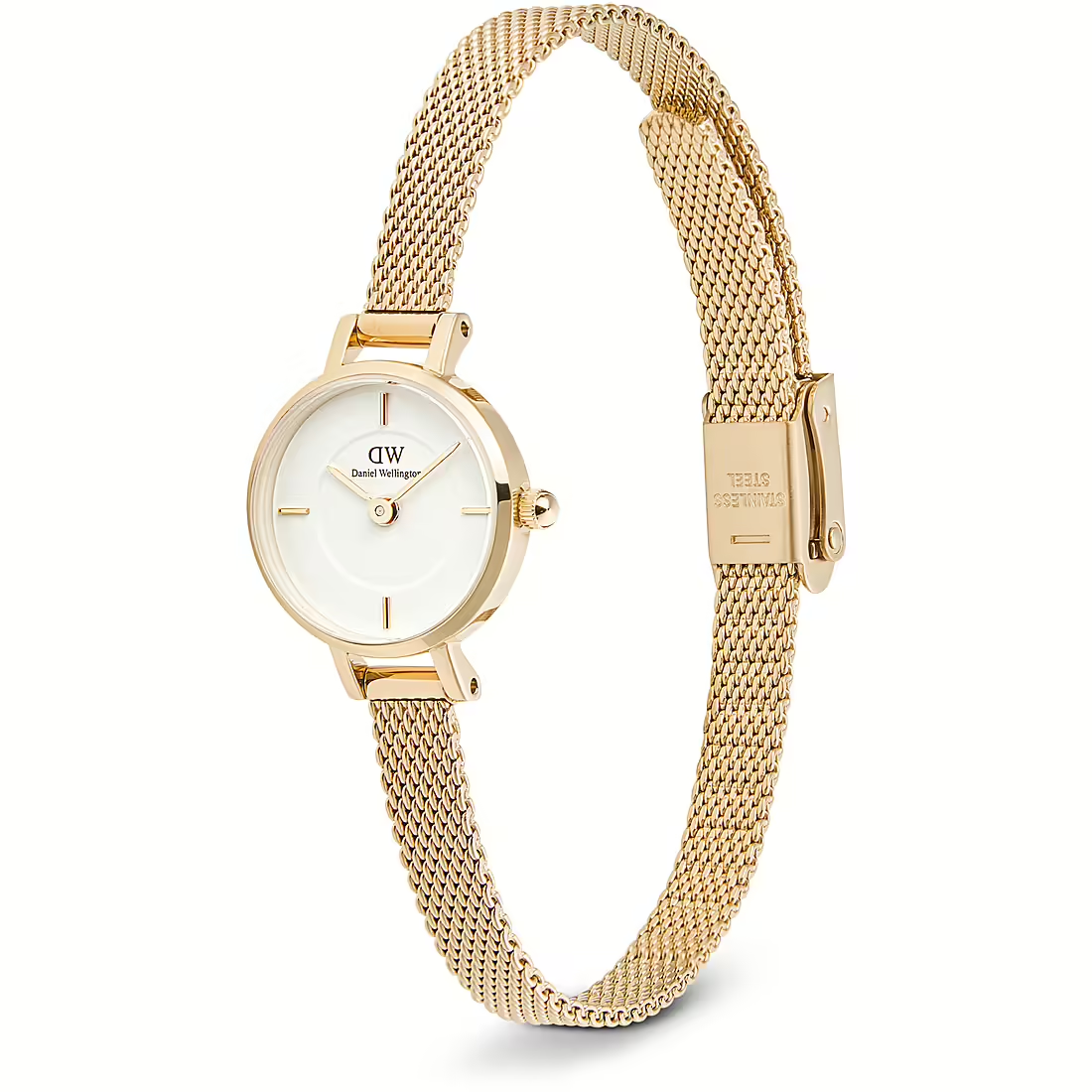 Orologio Donna Daniel Wellington Petite Mini al Quarzo con Quadrante Bianco 19 mm Cinturino Placcato Oro