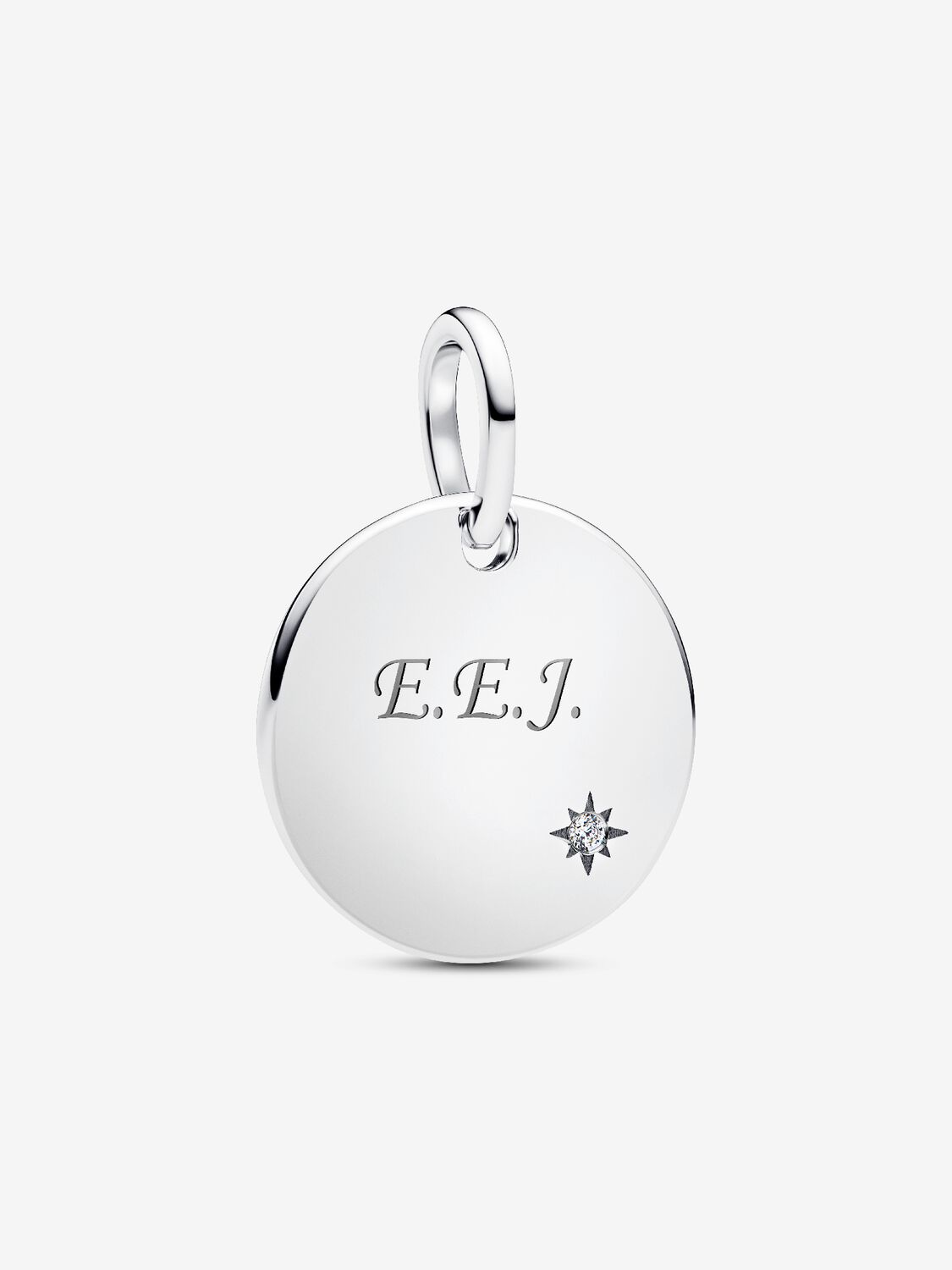 Charm Pendente Pandora Medaglia con Diamante Creato in Laboratorio da Incidere