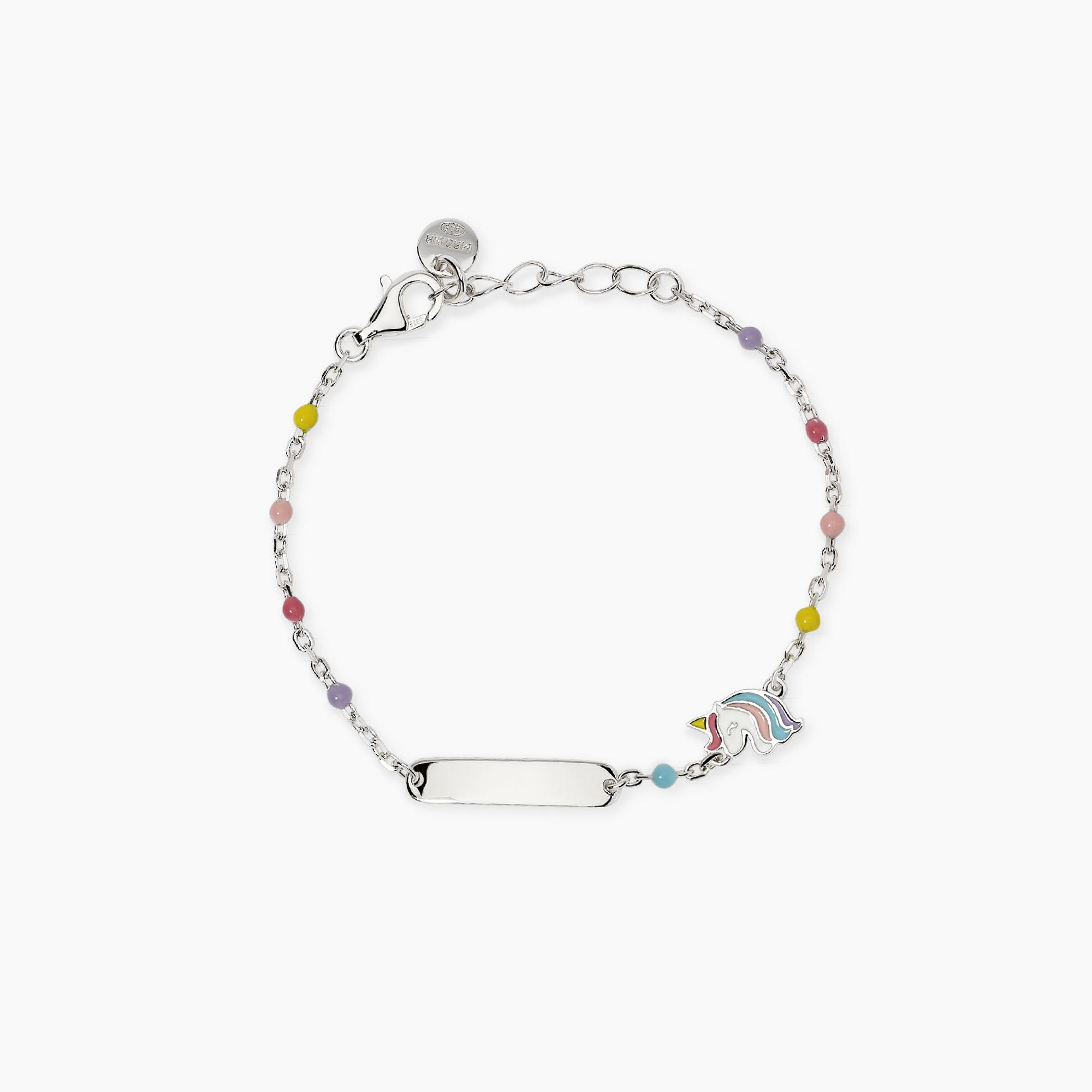 Bracciale Bambina Mabina Mini Pony-Tag Multicolor con Targhetta e Unicorno 