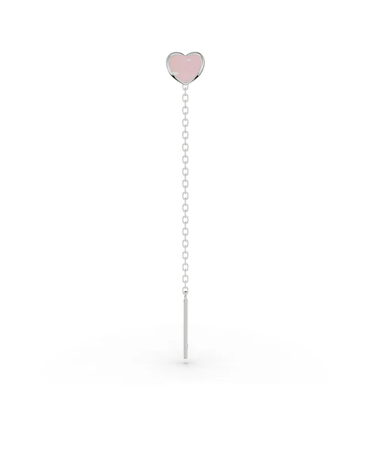 Orecchino Saliscendi Donna Amabile Lovli Cuore Smaltato Rosa Mini 