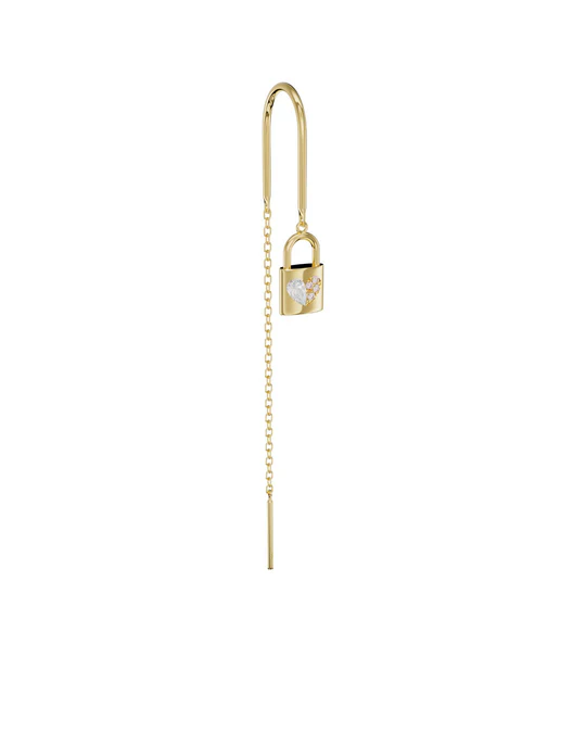Orecchino Donna Amabile Pendol Heartlock Dorato con Lucchetto 