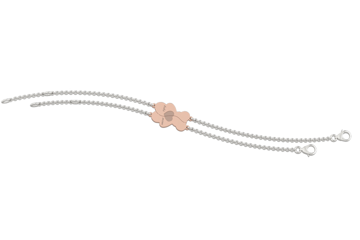 Bracciale Nanan Mamma-bimbo in Argento Divisibile con Orsetto Rosè 