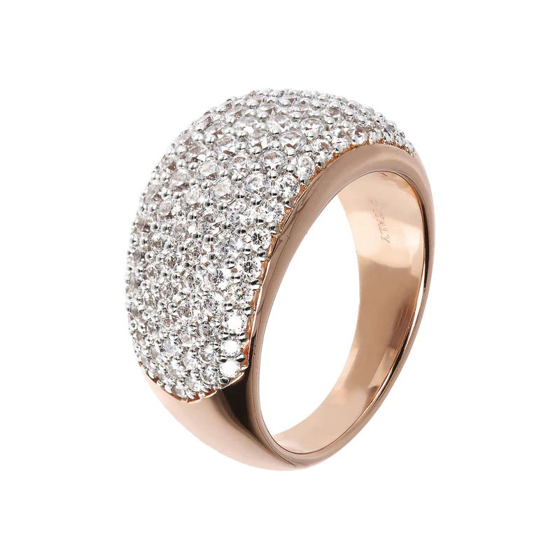 Anello Bronzallure a Fascia con Pavè  Misura 18