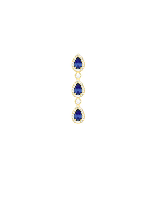 Orecchino Donna Amabile Midnight Dorato con Pietre Blu Pendenti 