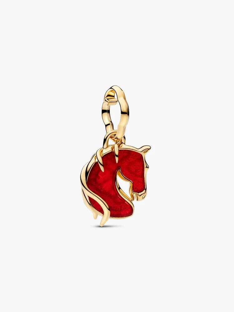 Charm Pendente Pandora Cavallo Vetro di Murano Rosso