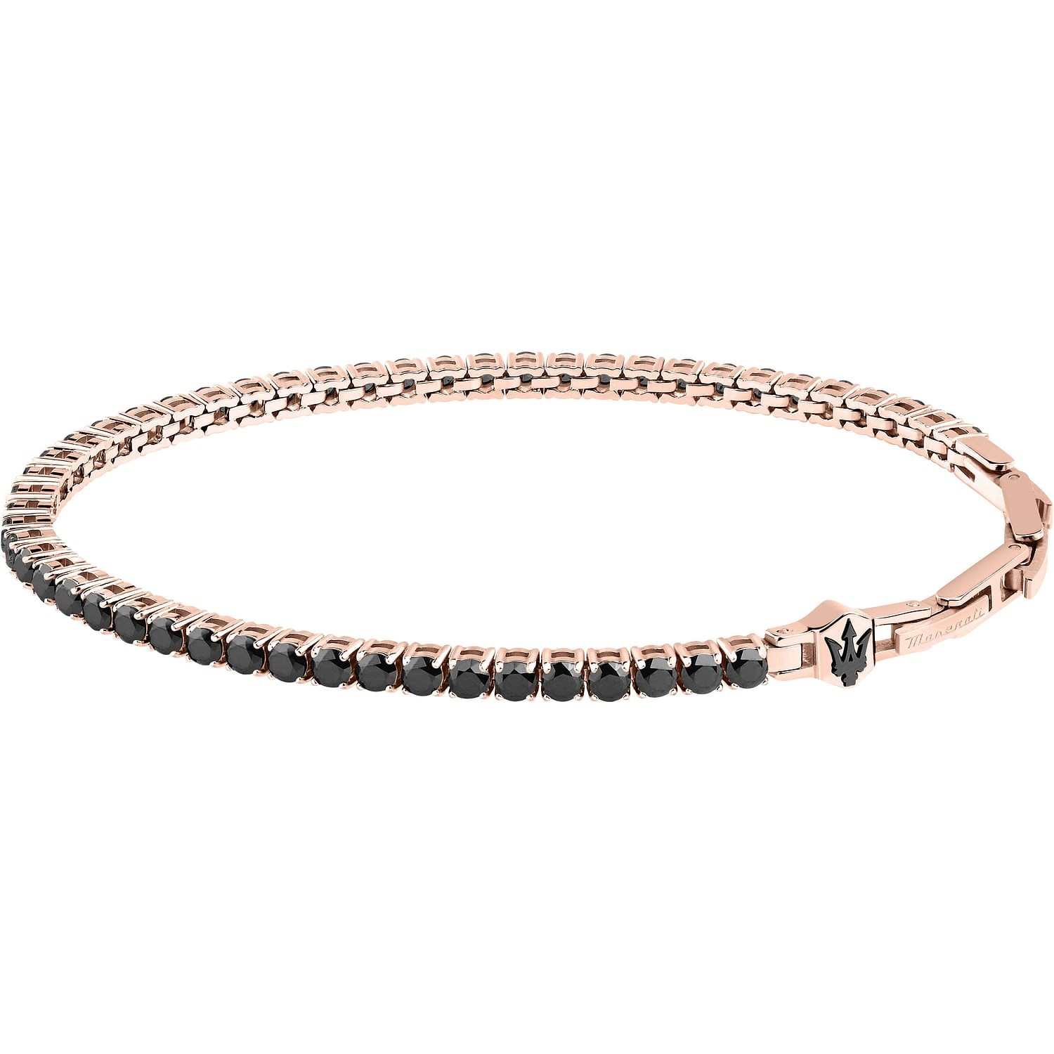 Bracciale Uomo Maserati Tennis in Acciaio pvd Rosè e Zirconi Neri  