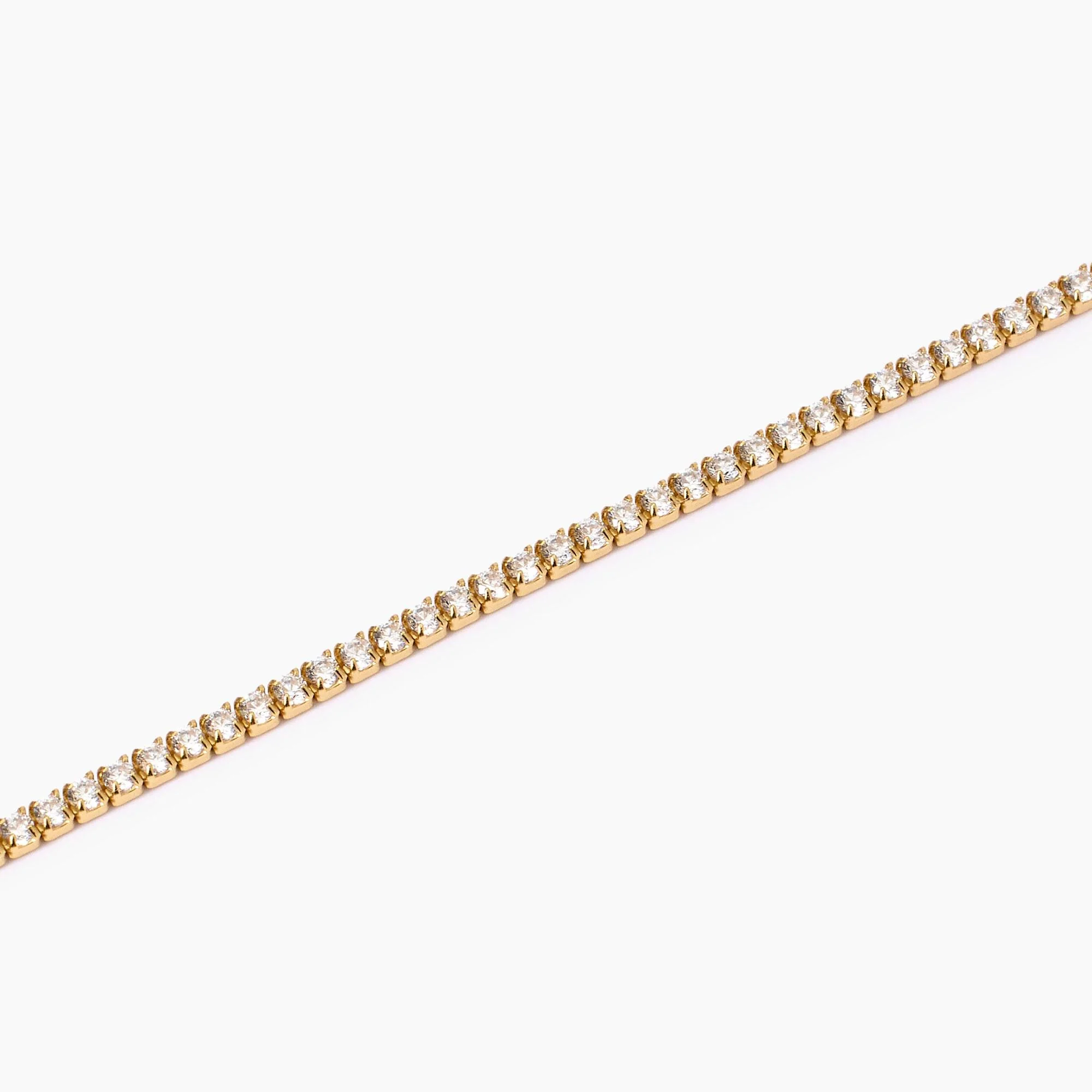 Bracciale Mabina Tennis Sottile in Argento Placcato Oro con Zirconi