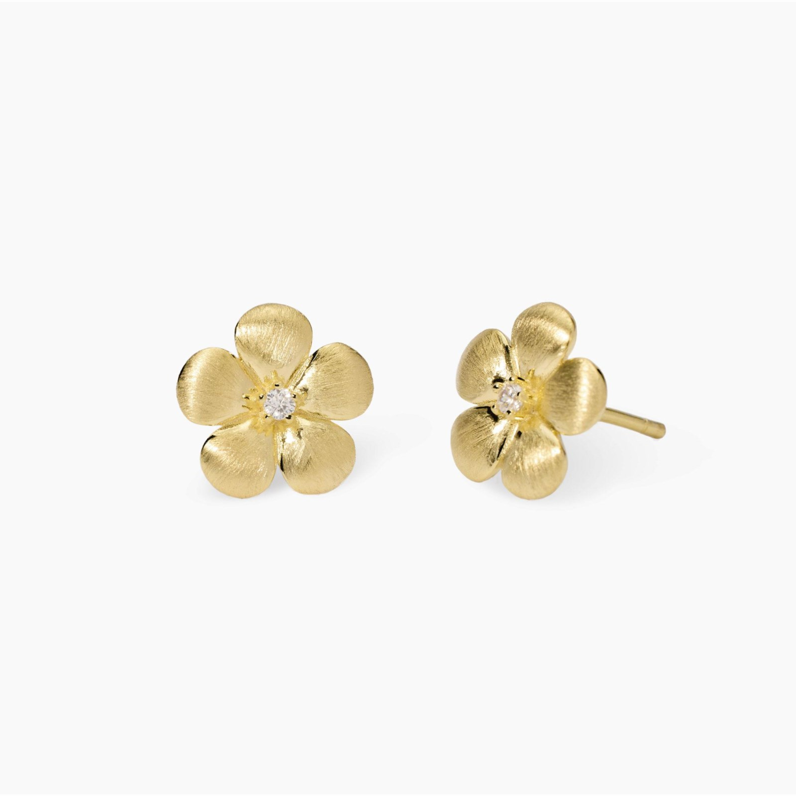 Orecchini Donna Mabina Maledetta Primavera in Argento Dorato a Fiore con Zircone 