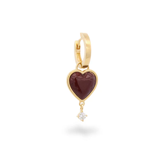 24590_140325_30631214336.bmp Mono Orecchino Donna Rue Des Mille Bon Bon Cuore Marrone e Zircone Bianco