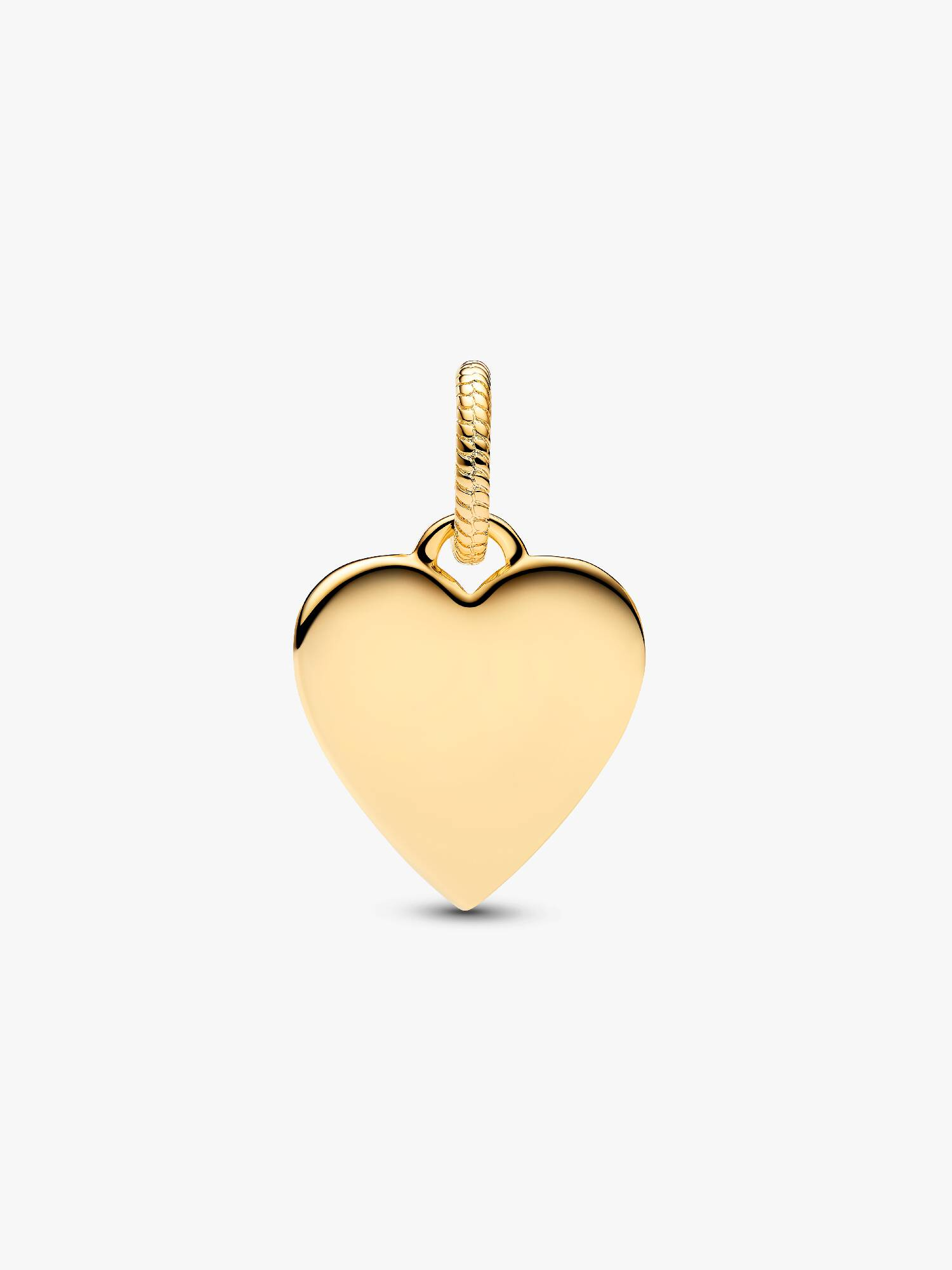 Charm Pandora Pendente Cuore da incidere in Argento 925 Rifinito in Oro