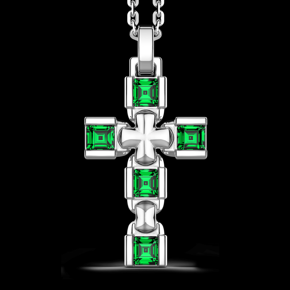 Collana Zancan in Argento con Spinelli Verdi